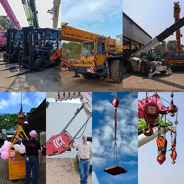 Collage image featuring pictures of the various services that Lowveld Mobile Crane Hire offers